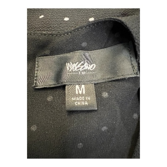 🆕 NWOT Mossimo black & white polka dot cold shoulder midi dress – size M - Picture 10 of 11